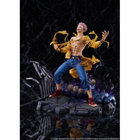 Figurine Sukuna Jujutsu Kaisen premium avec effets d’énergie